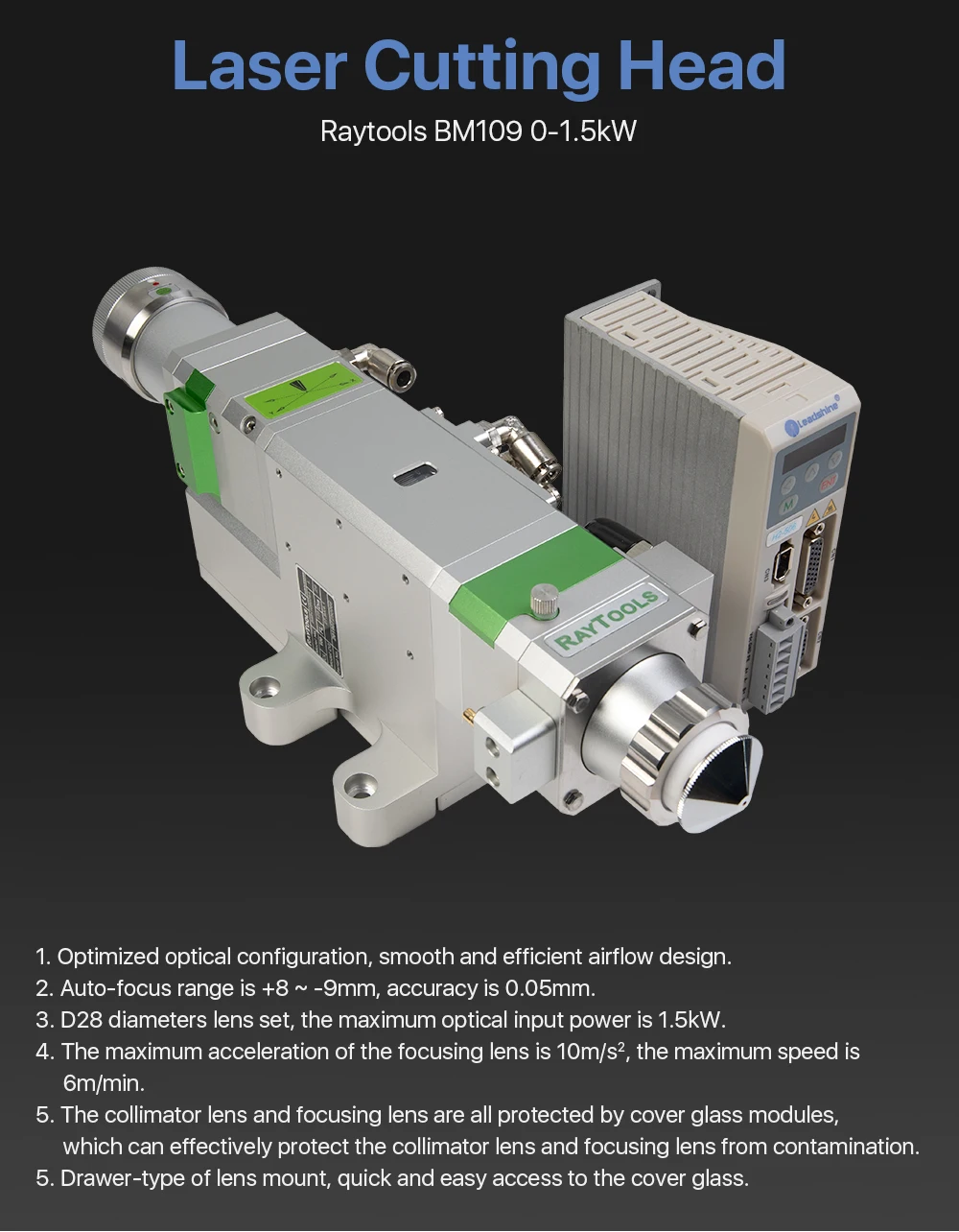 Raytools BM109 0-1.5kW автоматическая фокусировка волоконная Лазерная режущая головка для резки металла