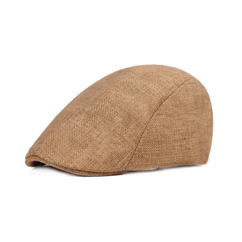 Beret Men Vintage Cap Women Spring Summer Cotton Solid Black White Gentlemen Winter Ladies Hat