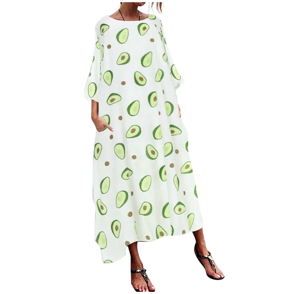 Новинка модное женское осеннее платье Повседневное с круглым вырезом принтом