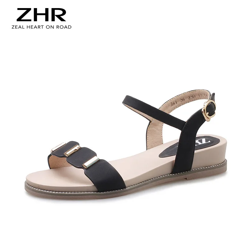 

2021 Summer New Korean Style Flat Sandals Fairy Style Student Versatile Casual Fashion Flat Heel Sandals for Women
