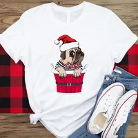 merry christmas dog love graphic t shirt summer kawaii pug fashion clothes festival women t shirt harajuku shirt streetwear tops