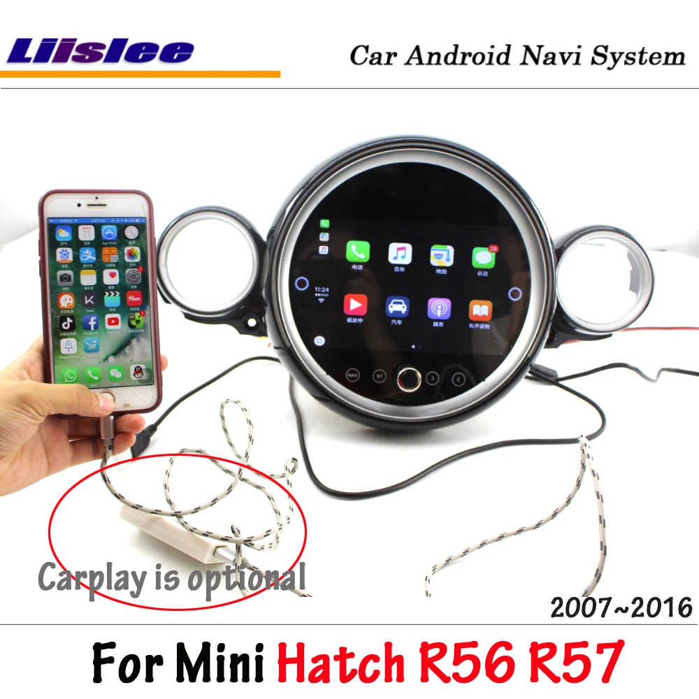 add carplay Liislee 9 дюймов Android автомобиль для мини-Люка R56 R57 2007~ с окружающим светильник стерео экран gps NAVI карта навигация Мультимедиа - Цвет: add carplay