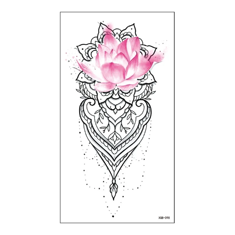 Водостойкая Временная тату-наклейка Змеиный цветок роза флэш-тату кружево лиса
