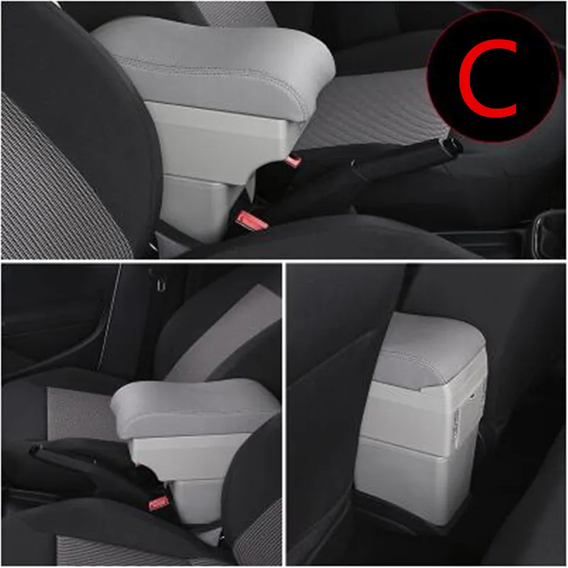 C style gray Для нового nissan micra подлокотник коробка центральный магазин содержание коробка с держатель стакана, пепельница micra k14 - Название цвета: C style gray