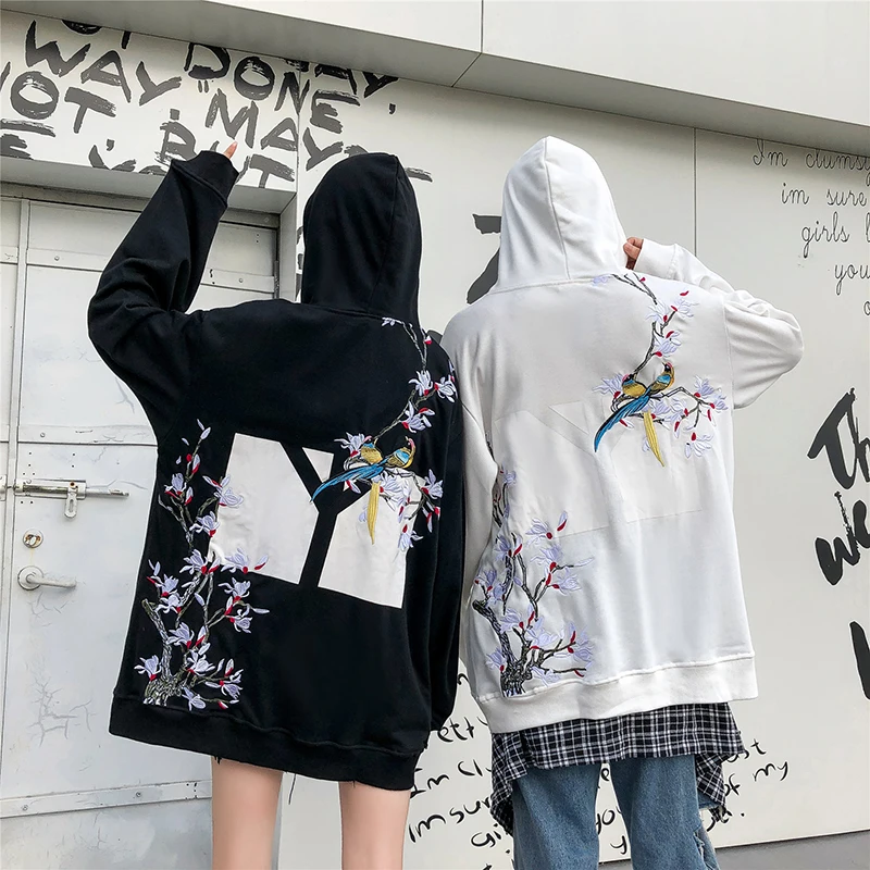 Толстовка мужская с вышивкой в стиле хип-хоп осень 2019 | Мужская одежда