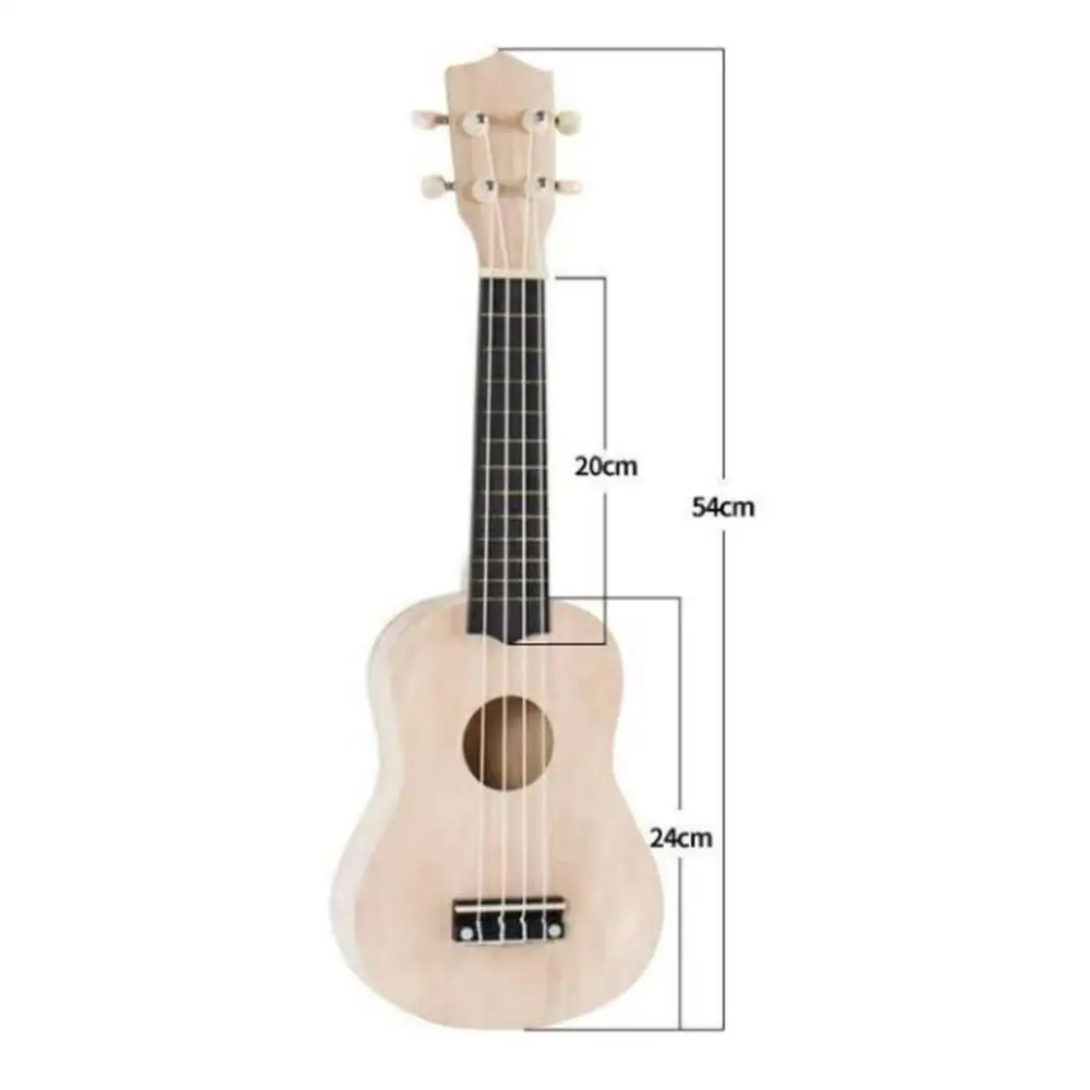 

2020 Portable Size 21 Inch Ukulele DIY Kit Hawaii Guitar Handwork Painting Wooden Music Toys Musical Instruments Toy For Kids