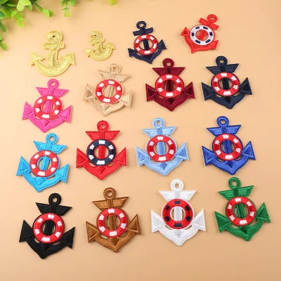 

16pcs/lot Personalized embroidery standard sea anchor boat anchor embroidery cloth paste clothing decoration patch paste
