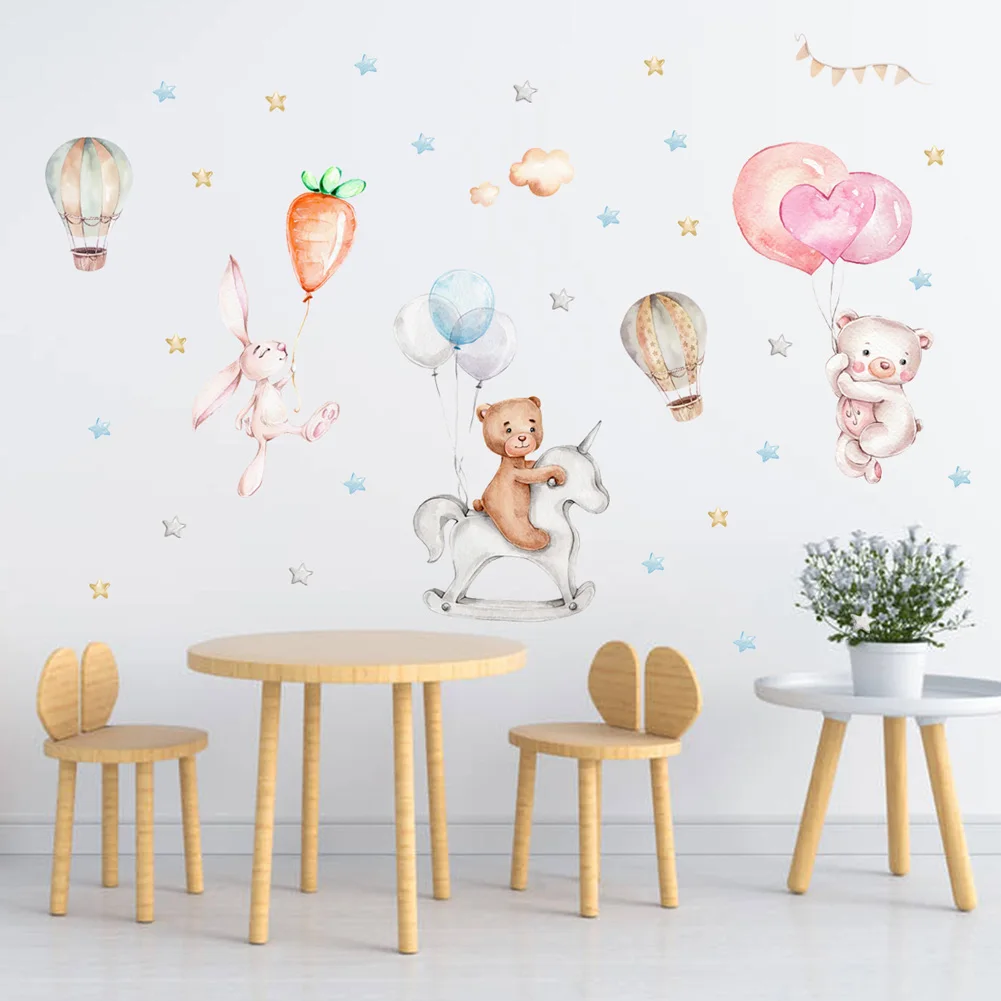 

Настенные наклейки Cartoon Balloon Star Bunny Bear