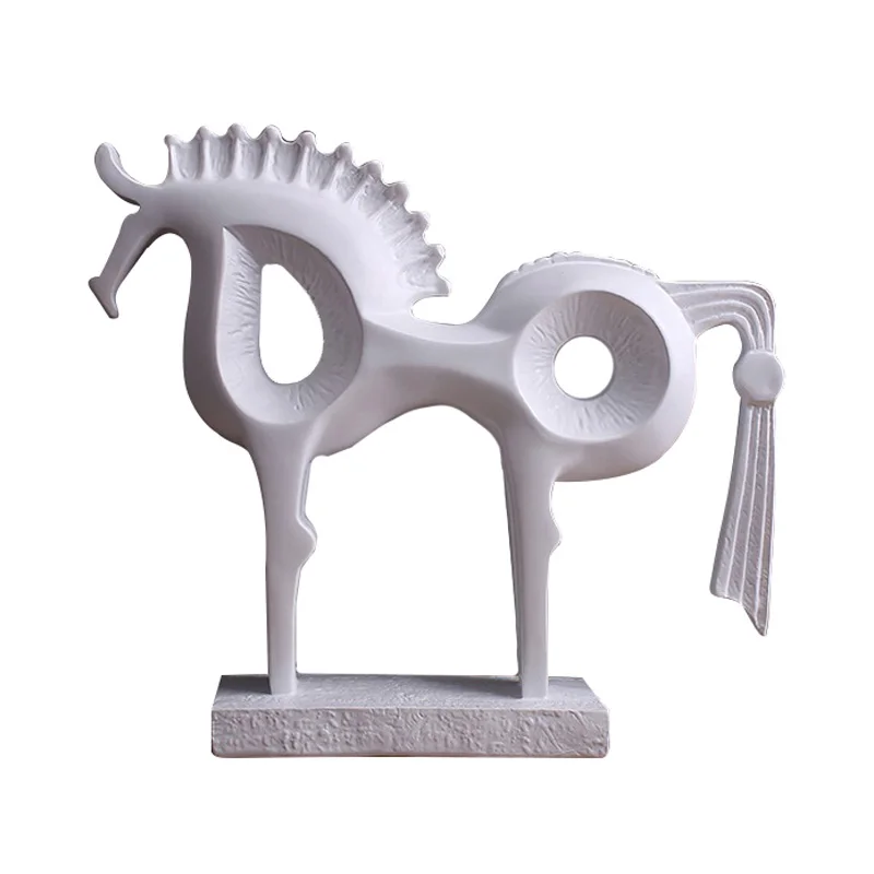 

Home Decoration Figurines Abstract Hollow Horse Sculpture TV Cabinet Decoration Accessories Business Gifts Mascot White Horse