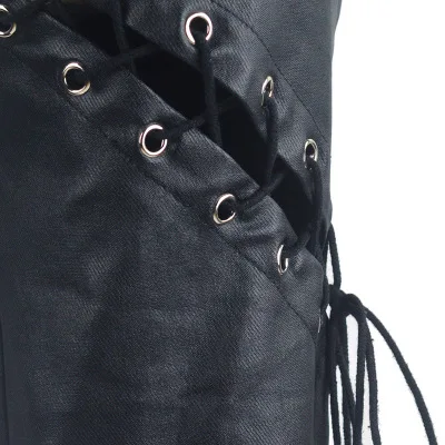 Новинка осенне зимние готические черные обтягивающие брюки Ruibbi на шнуровке