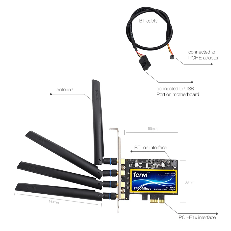 Двухдиапазонный 802.11ac Desktop PCIe Wifi Bluetooth 4 0 BCM94360 для MacOS Hackintosh Windows11 | Компьютеры и офис
