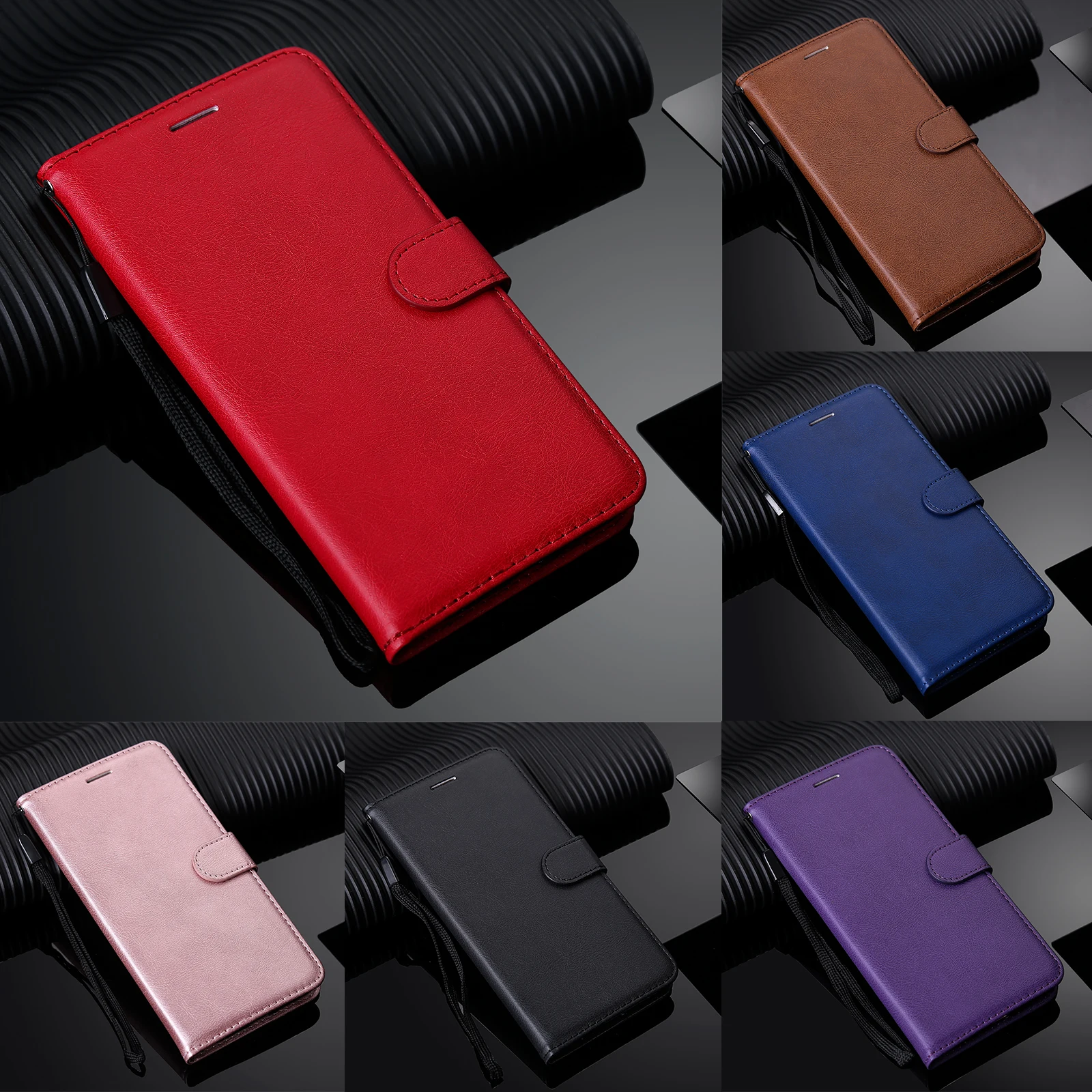 Кожаный чехол книжка с бумажником для iPhone 11 Pro Max X XR XS 7 8 6 5 подставкой и