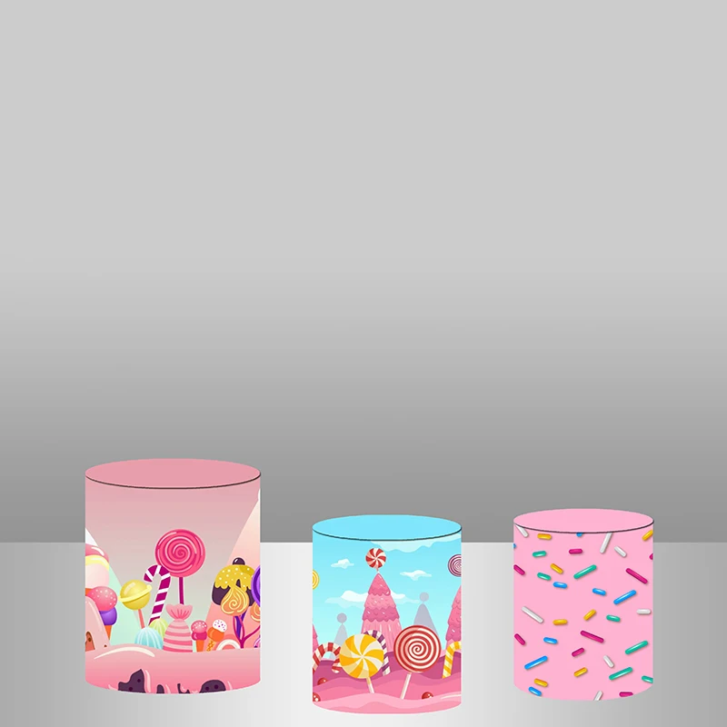Пончик Candyland Baby Shower круглый фон Обложка Новорожденный первый день рождения