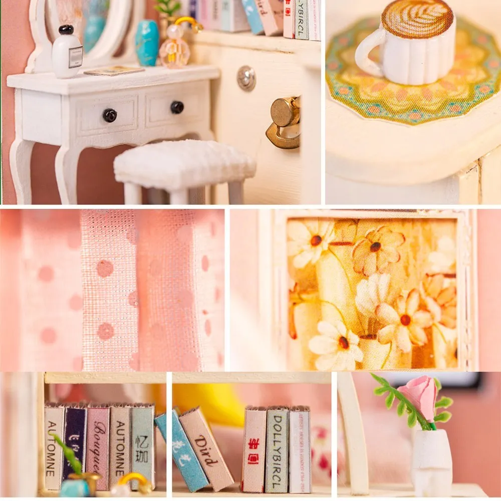 DIY игрушка кукольный дом миниатюрный деревянный пазл Кукольный домик комплект с