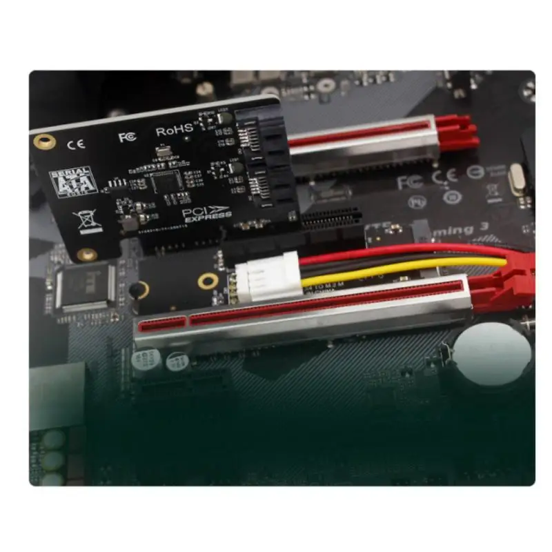 Новейшая Райзер-карта NGFF M.2-PCI-E 4X M2 M Key To PCIe X4 Adapter светодиодный ным индикатором SATA