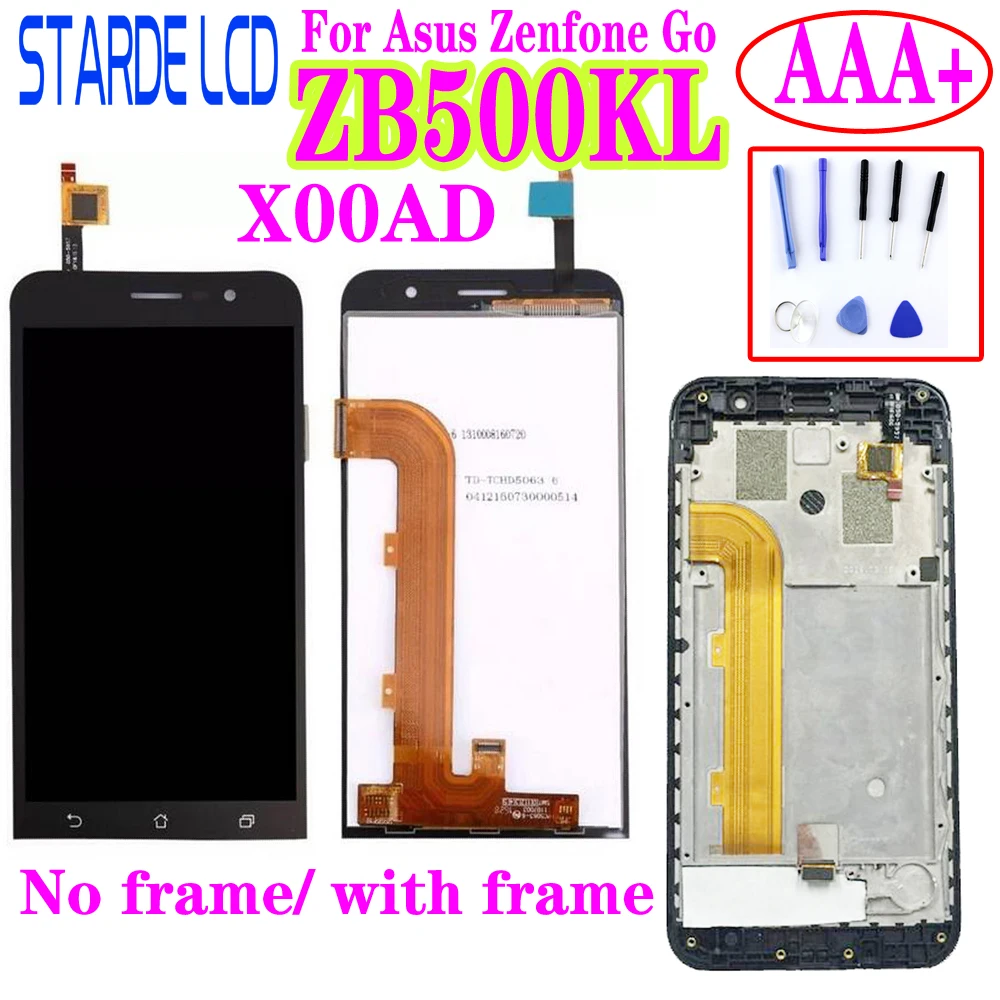 STARDE 5''  LCD for Asus ZenFone Go ZB500KL X00AD LCD Display Touch Screen Digitizer Assembly with Frame  and Free Toos