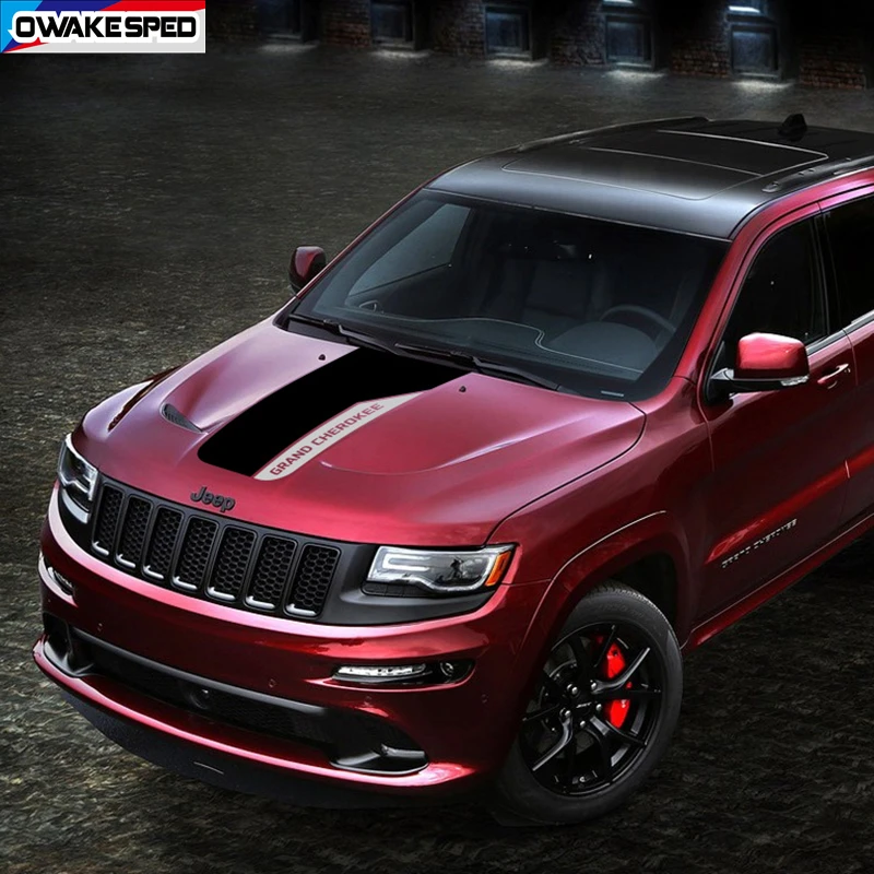Наклейки на капот автомобиля из углеродного волокна для Jeep Grand Cherokee TRACKHAWK SRT8 WK WH