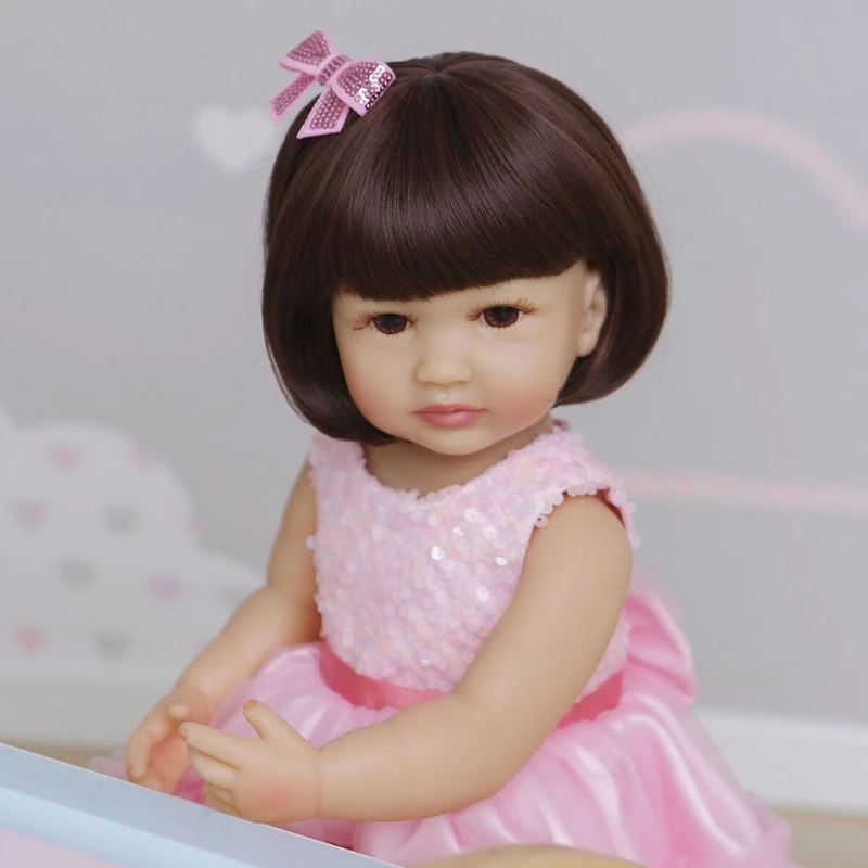 

55cm Realistic Doll Full Soft Vinyl Body Toddler Babies Lifelike Girl Birthday Gift Washable Toy
