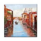 Ручная роспись богатая текстура Венеция-город на воде пейзаж Масляные картины на холсте Современная абстрактная картина для гостиной домашний декор