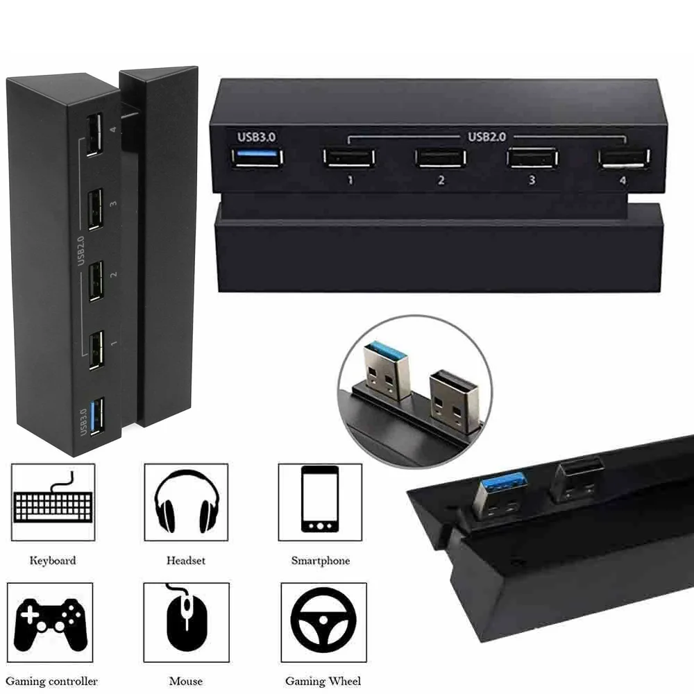 SOONHUA Новый концентратор 5 портовый USB 3 0 2 высокоскоростной адаптер PS4 Expander HUB для Sony