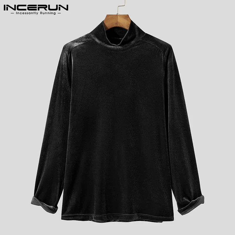 

Tops 2022 Men Stylish Fashion Pullover Camiseta Long Sleeve Tees Plueche INCERUN Male All-match Leisure Bottoming T-Shirts S-5XL