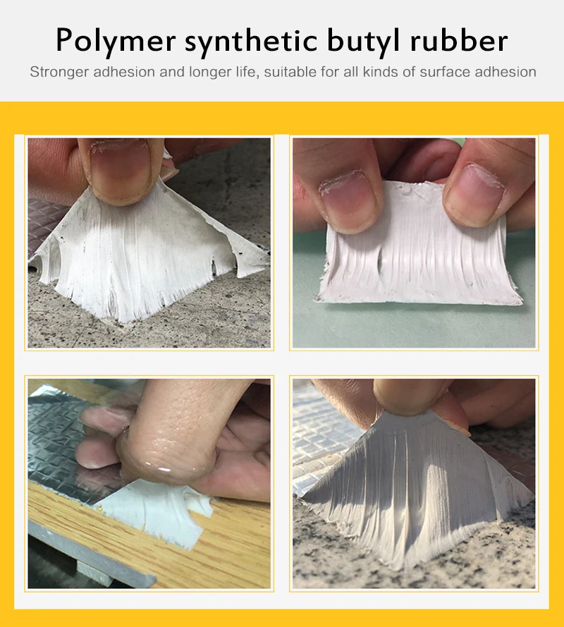 

Aluminum Foil Adhesive Butyl Tape Waterproof Duct Tape Super Repair Crack Thicken Butyl Waterproof Tape Home Renovation Tools
