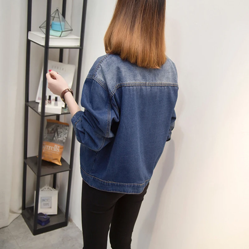 

Women's Denim Jacket 2020 Spring Autumn Long Sleeve Basic Jeans Jacket Women's Loose Wild Casual Coat Female Plus Size 5XL Y338