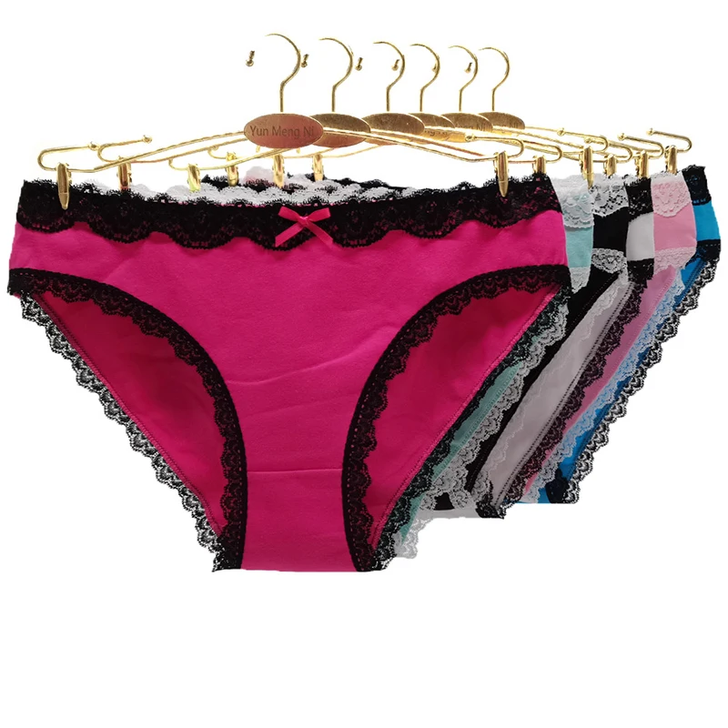 

12Pcs Women Calcinha Low Waist Seamless Underwear Set Lady Sexy Breathable Briefs Females ​Lace Lingerie Cotton Knitting Briefs