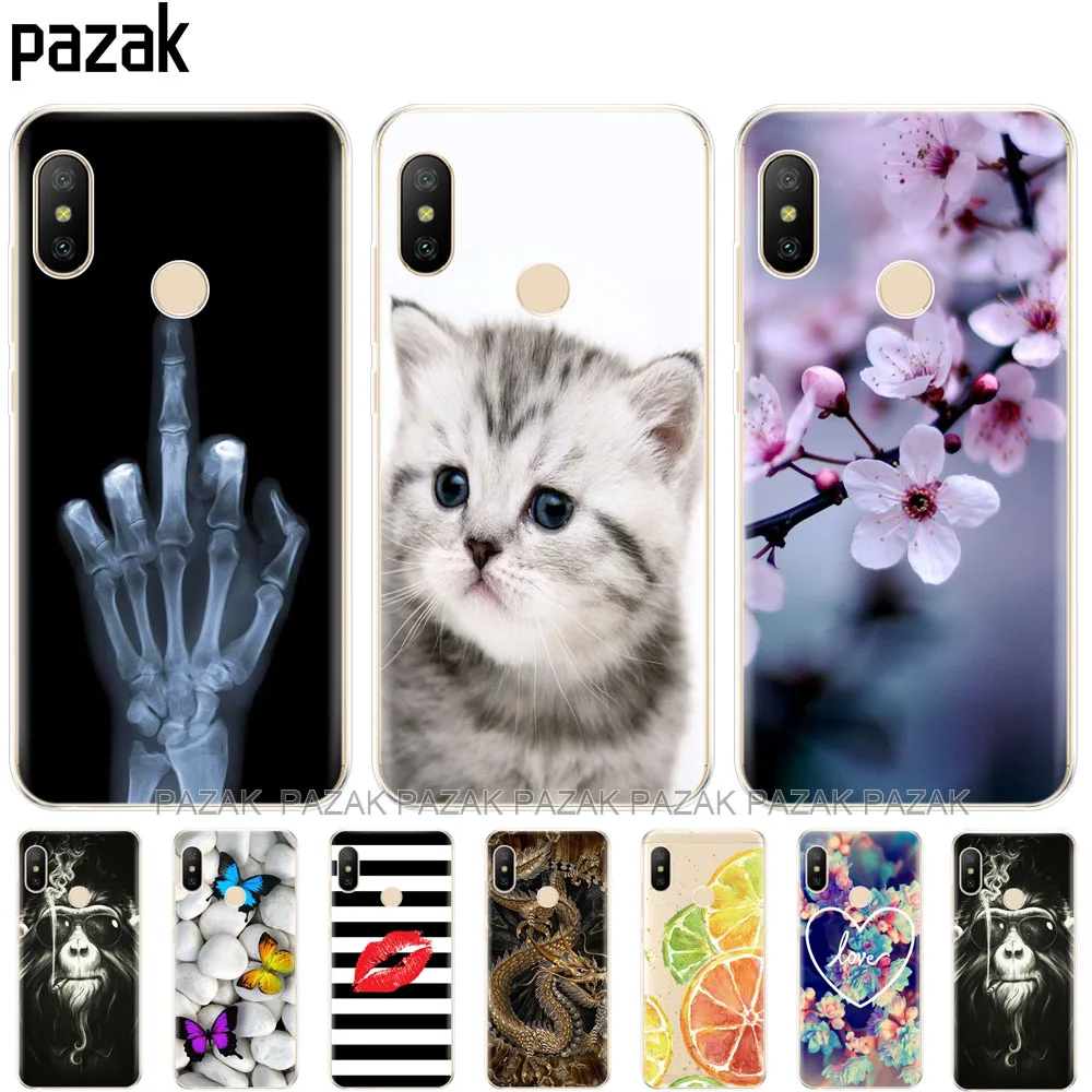 Силиконовый чехол для Xiaomi MI A2 LITE чехлы с полной защитой мягкая задняя крышка из