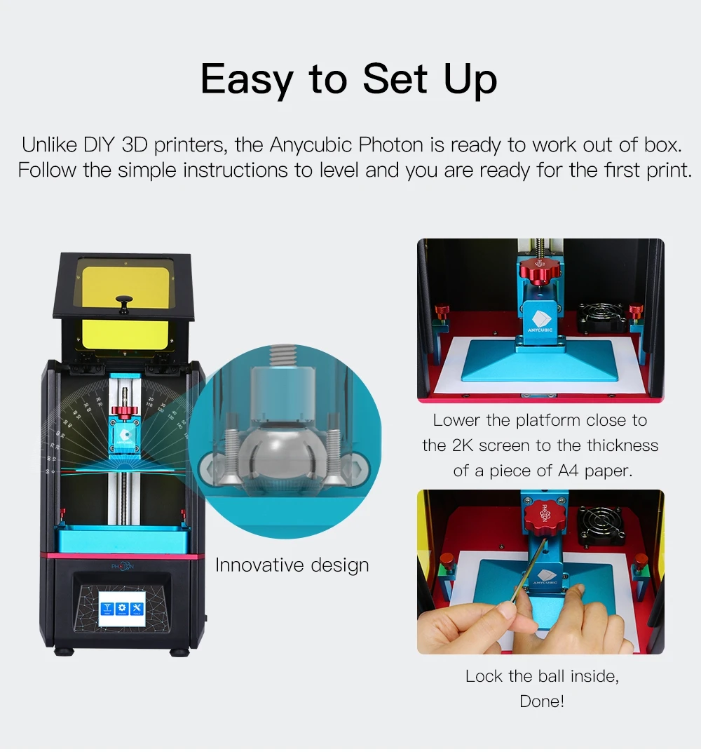 Anycubic Фотон SLA 3d Принтер lcd 405nm УФ свет-отверждения рабочего стола офлайн печать impressora 3d Смола 3d Принтер Комплект impresora 3d