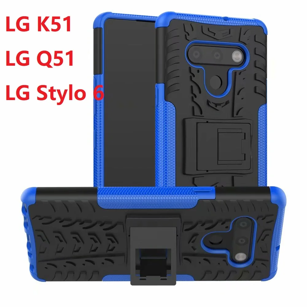 Гибридный чехол для LG K51 K71 Q51 Жесткий Чехол + закаленное стекло мягкий гелевый V60