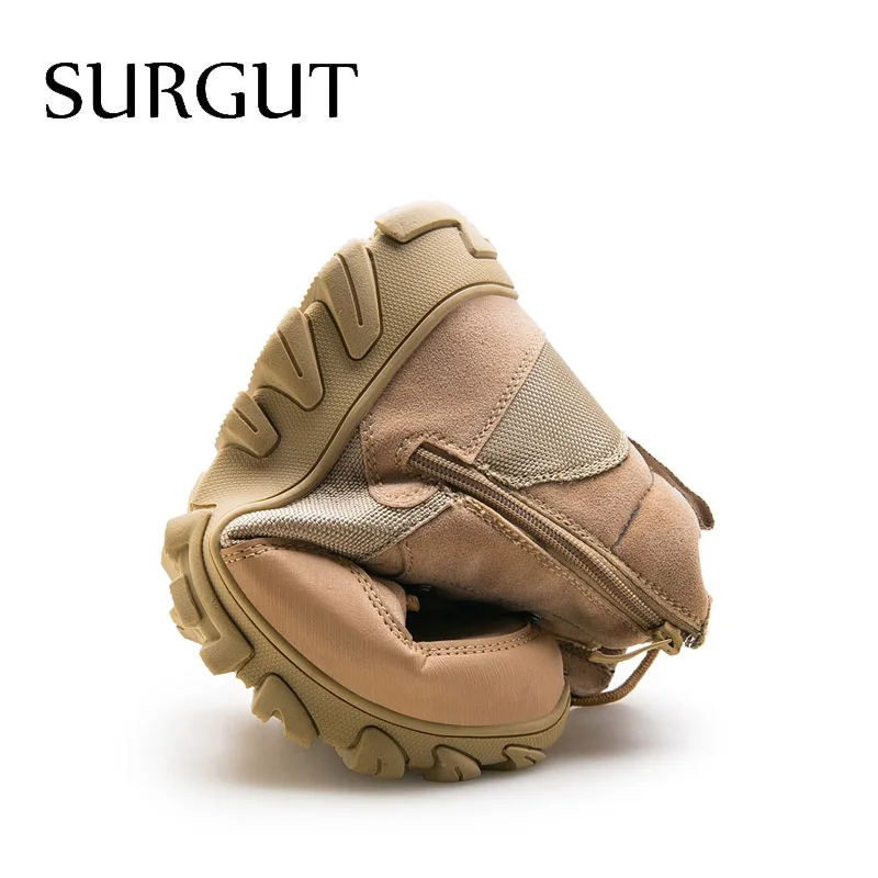 Мужские рабочие ботинки на шнуровке SURGUT черные повседневные ботильоны размеров