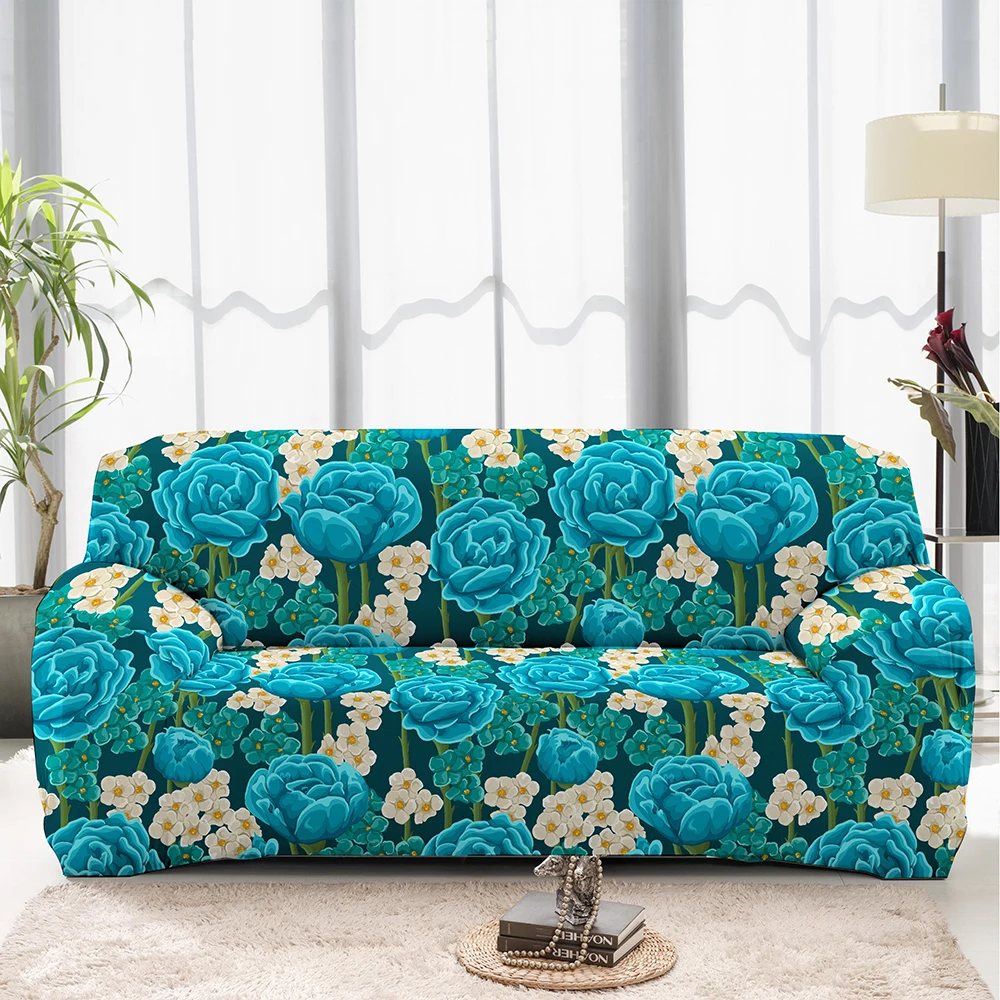 

Washable Elastic Sofa Cover Beautiful Flower Printed Sofa Slipcover for Living Room Pet Sofa Chaise Cover Lounge Cushion Cover