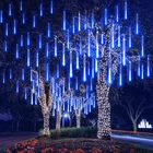 Рождественский 3050 см Метеоритный Дождь 8 Трубы светодиодный гирлянды Водонепроницаемый открытый Новый год дерево декор светодиодный вечерние украшения
