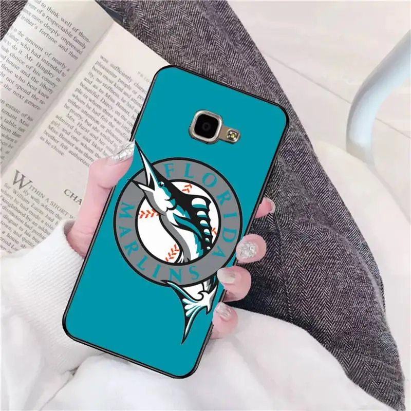 

Miami Marlins Black TPU Phone Case For Samsung A 9 10 20 30 40 M20 S 30 31 J5(2015) J5prime 6 7 Plus