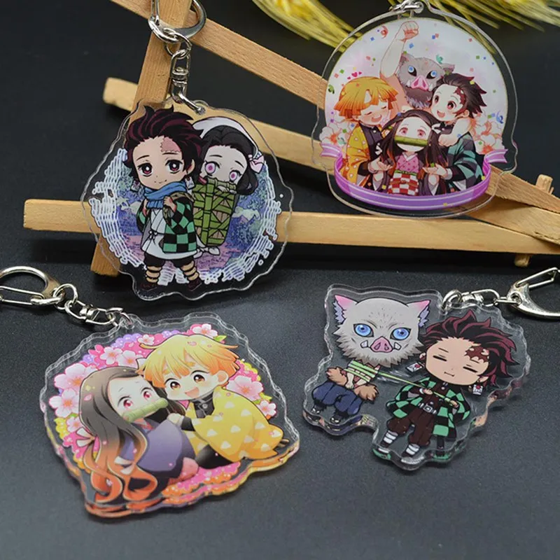 Аниме демон убийца: Kimetsu no Yaiba акриловый брелок для ключей Косплей Аниме Подарки