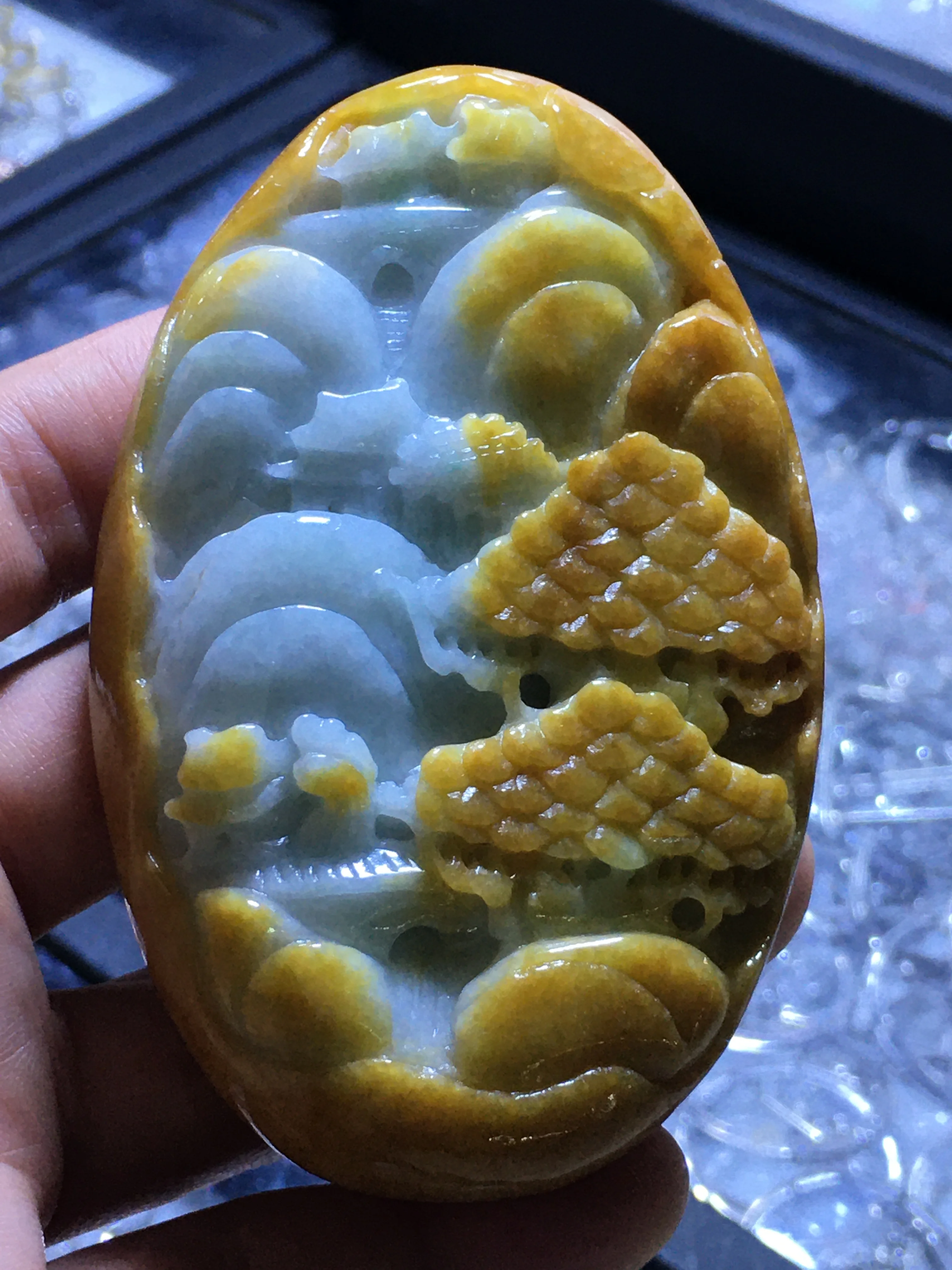 

Натуральный нефрит Из бирманского нефрита, ручной работы, пейзаж, жадеит, нефрит, желтый нефрит, кулон, Нефритовое ожерелье, ювелирные издел...