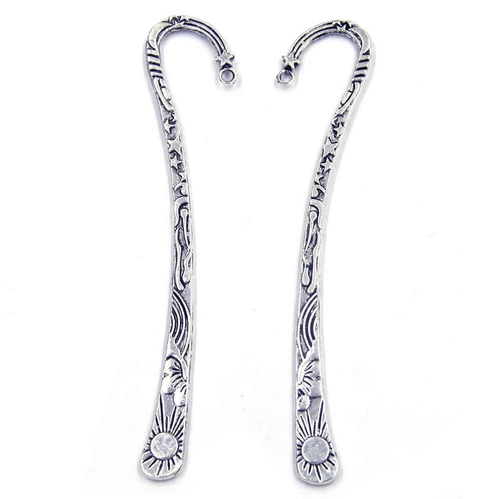 Antique Silver Tone Sun Flower Pattern Metal Bookmarks For Reading Books Jewelry DIY Making Accessories 12cm