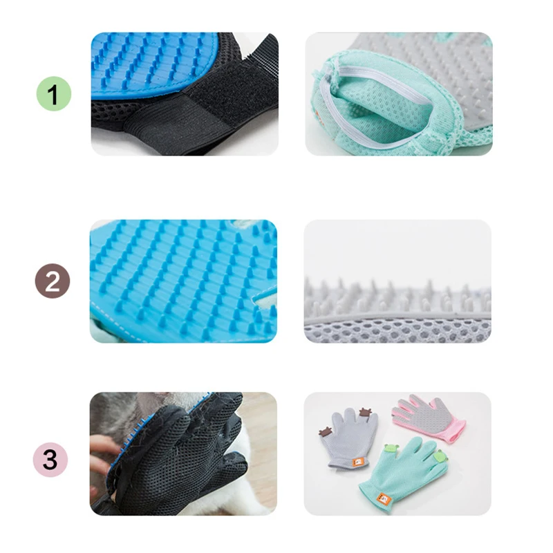 Силиконовая перчатка для ухода за кошкой щетка удаления волос домашних животных