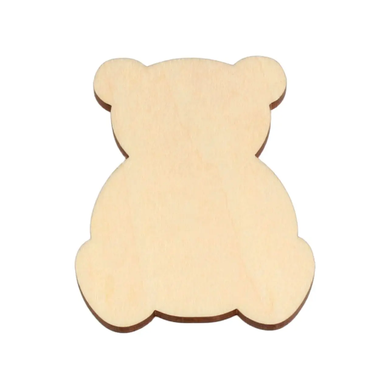 

Cartoon bear shape, mascot laser cut, Christmas decorations, silhouette, blank unpainted, 25 pieces, wooden shape (1236)