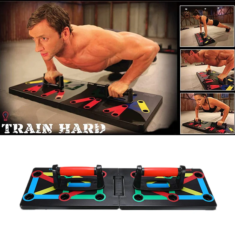 1 Set Push Up Rack Board 9 in 1 Body Building Fitness Exercise Tool Push-Ups Stand For Men Women Body Fitness Tools