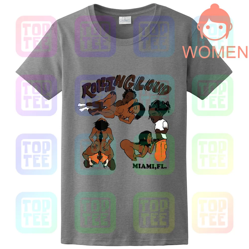 WOMEN-GRAY Футболка AWGE Asap Rocky Rolling Loud - Цвет: WOMEN-GRAY