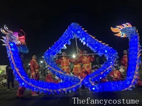 7 9m red children size led lightschinese dragon dance silkfolk festival celebration costume 8 children to play
