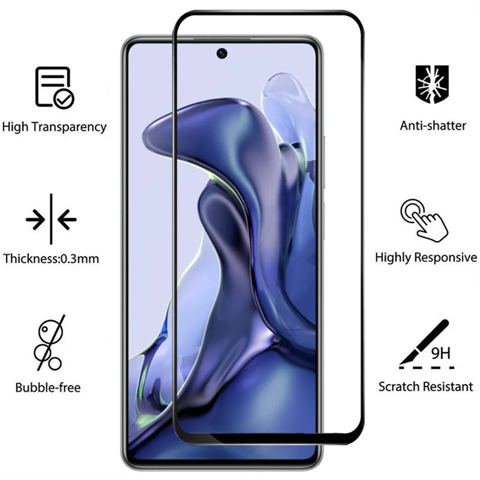 Glass for Mi11T Pro,Mi 11 Lite 5G NE Tempered Glass Mi 12T Pro Xiaomi 11 T Pro Glass Film Mi10T Xiaomi 11T Pro Screen Protector