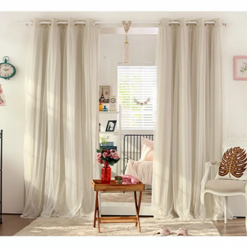 Двухслойная Фотоштора для спальни занавеска окна + Тюлевая гостиной драпировка