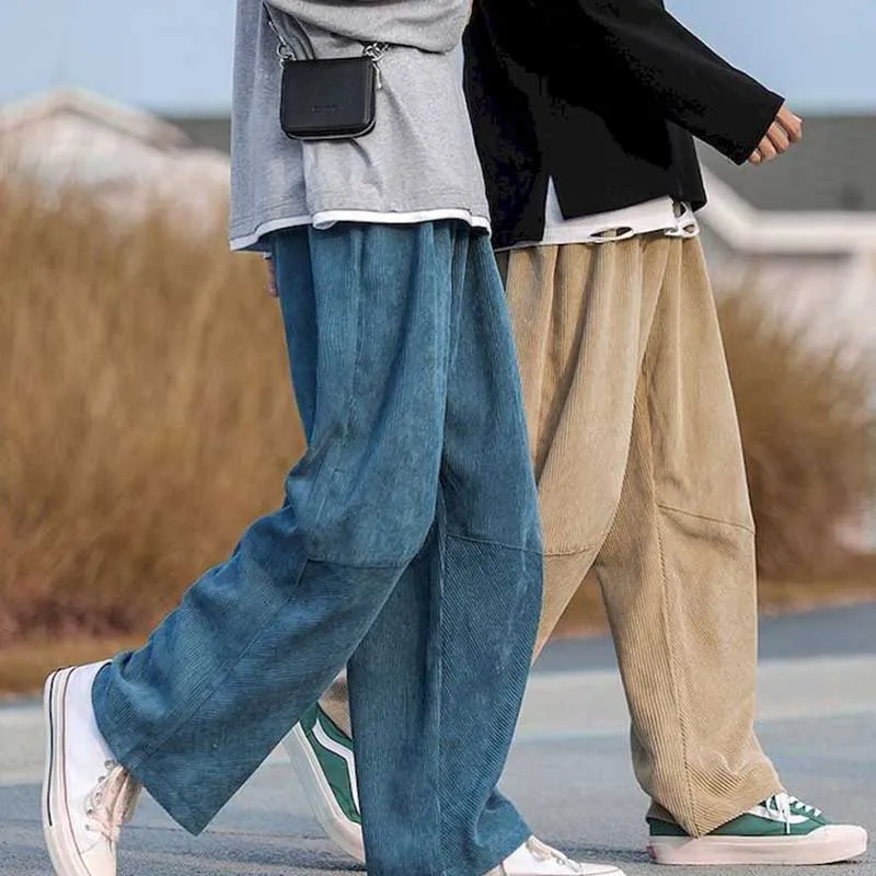 

Мужские прямые брюки с широкими штанинами, свободные брюки в японском стиле, в гонконгском стиле, весна-осень 2021
