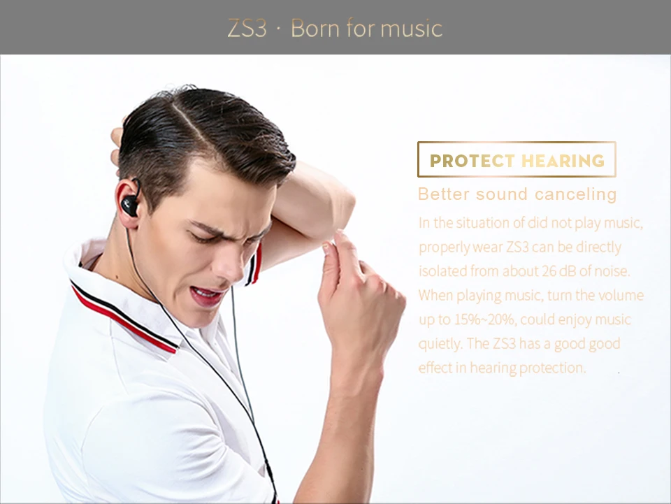 KZ ZS3 1DD эргономичный съемный кабель наушники в ухо аудио мониторы шумоизоляция HiFi музыка спортивные наушники с микрофоном