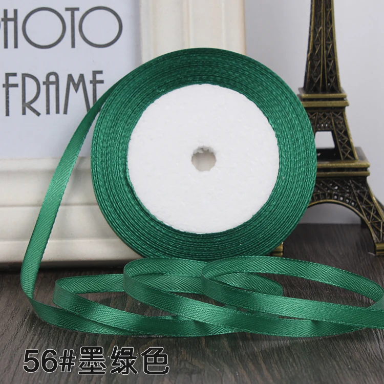 Шелковая атласная лента 6 мм 25 ярдов/рулон Рождество Хэллоуин подарочная