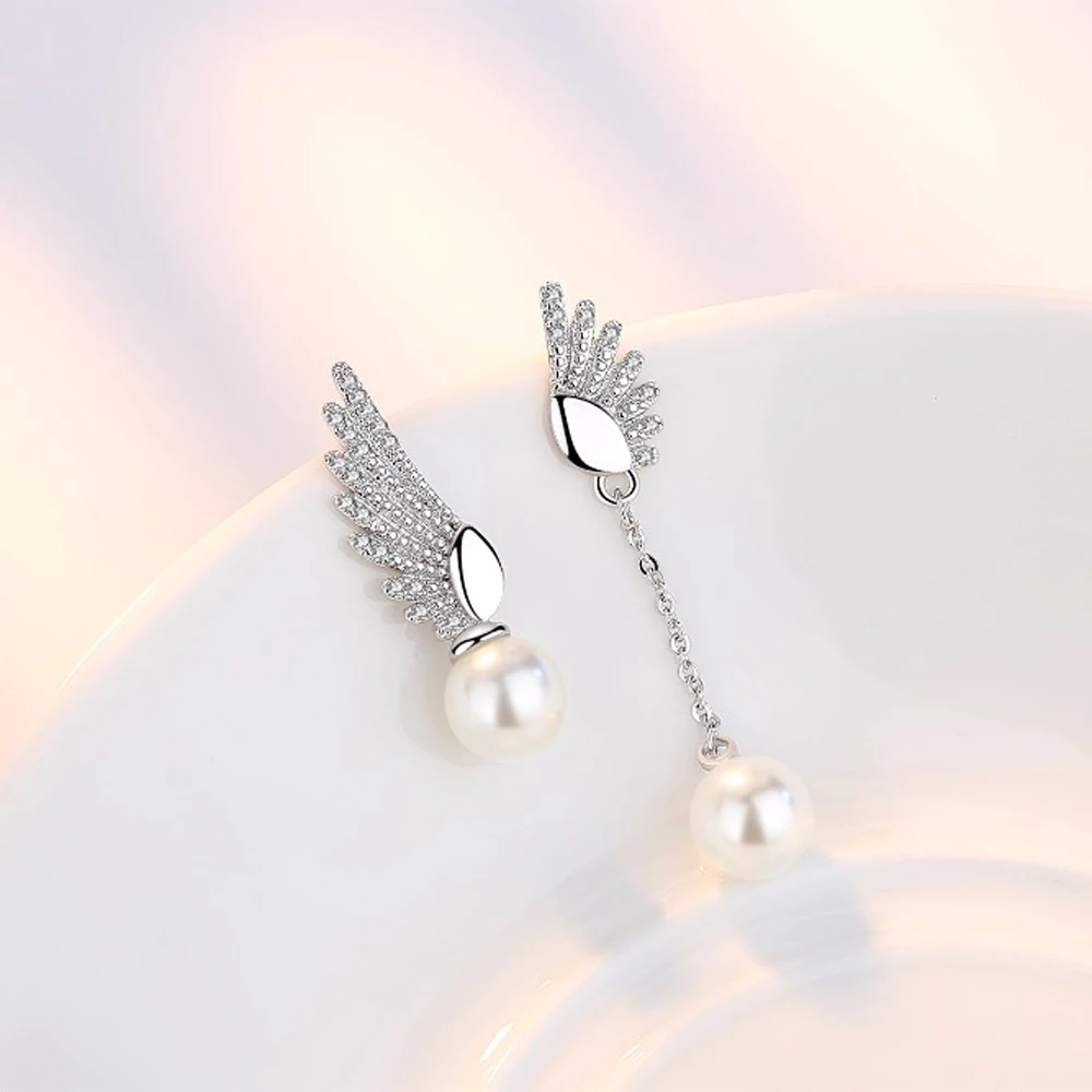 

Two Kinds Of The Length Of The Personality Trend Angel Wings Design Earrings Women Fine Jewelry Gifts