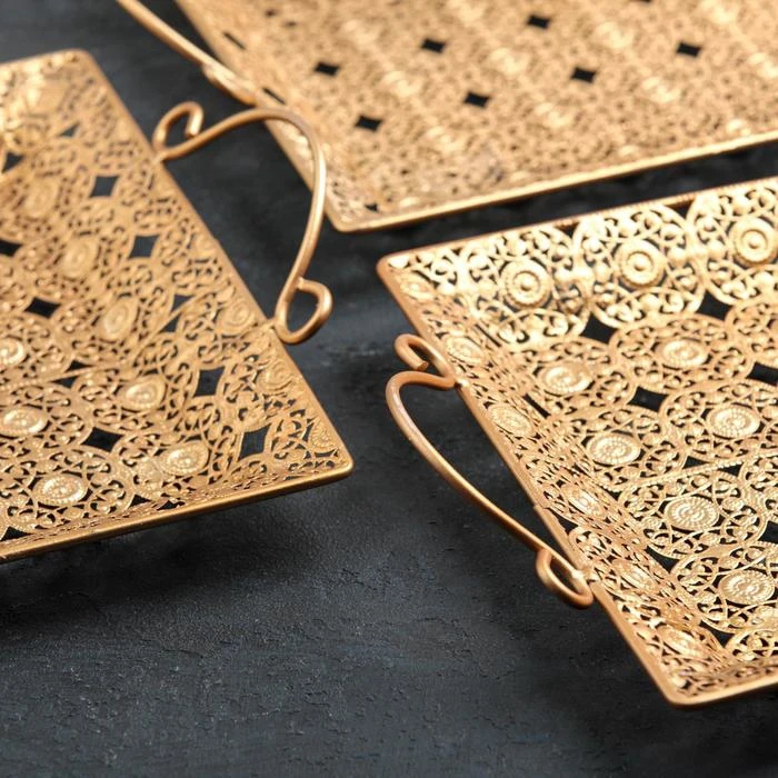 Набор подносов Восточная сказка 3 шт: 33 5×27 5 см 31 55×25 29×23 | Дом и сад